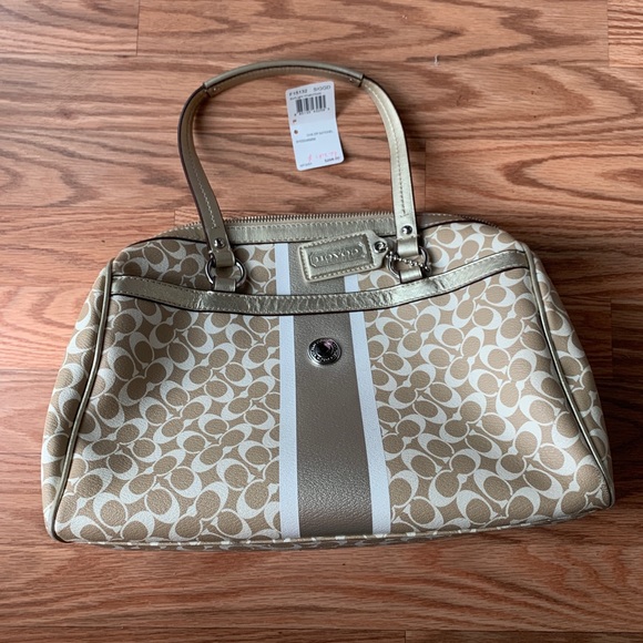 Coach Light Khaki Zip Satchel - Picture 3 of 11